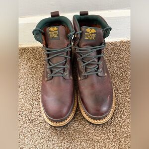 Georgia Giant G6374 Steel Toe Work Boots Men’s 10.5 W Wide Brown Leather EXC